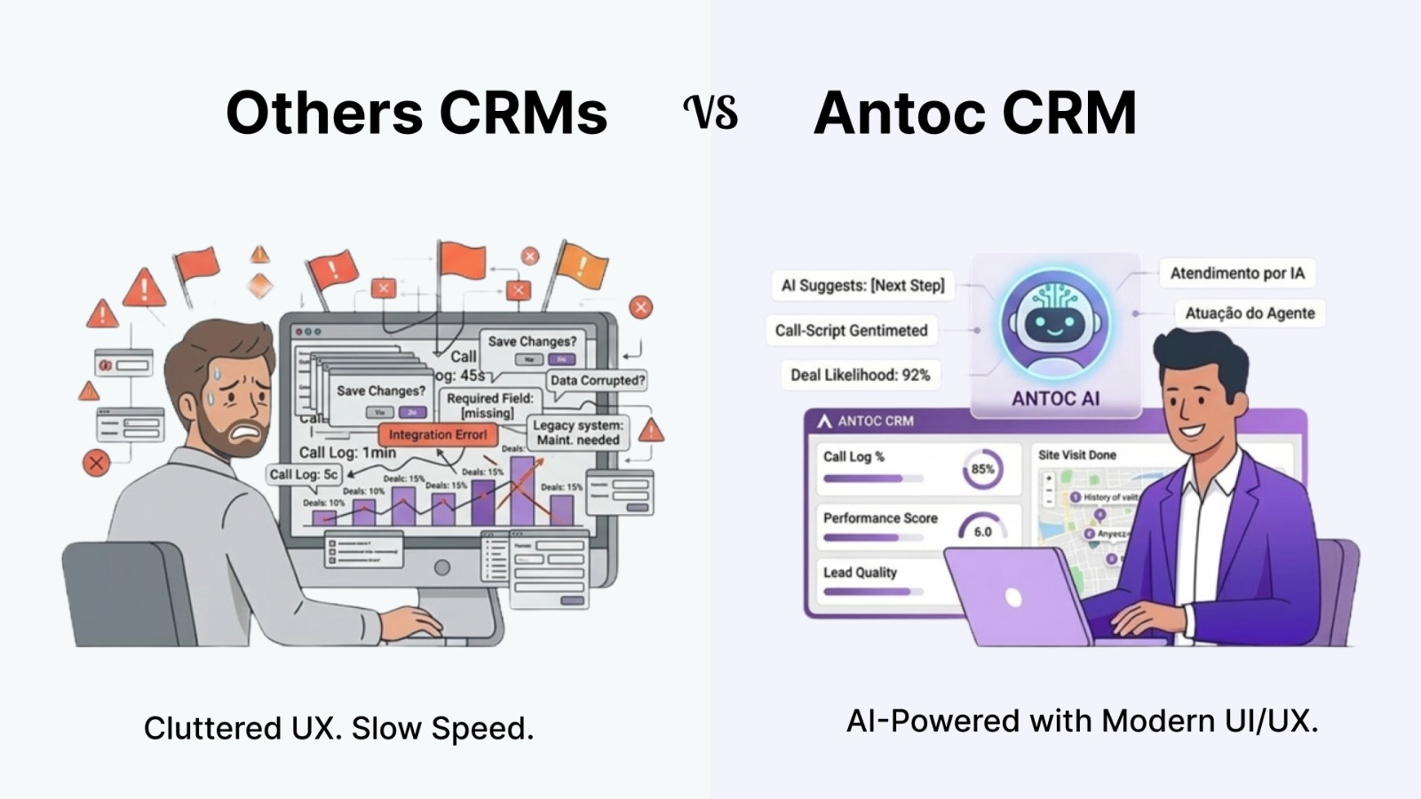 Modern AI-powered Antoc CRM experience